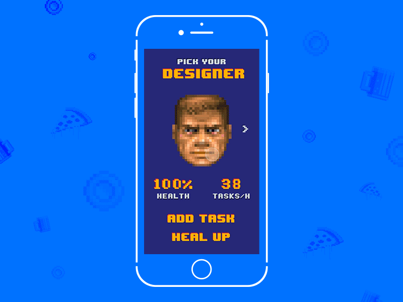 Task manager 7ninjas 8 bit 8 bit animation app doom illustration interaction motion pixel art pixelart principle project manager retro retro app task task manager to do list ui ux