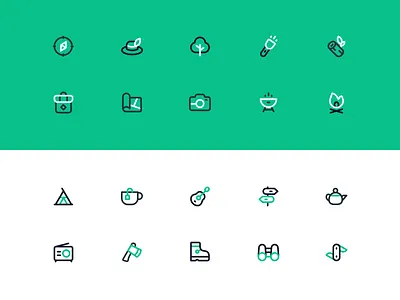 Camping icons! camping icon icons iconset line art nature outline icon