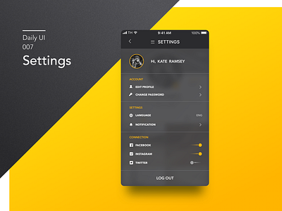 #007-Settings app dailui daily daily 100 daily 100 challenge daily challange dailyui day7 settings ui 100 ui100 ui100days