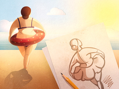 Tips and Highlights for Sketching Technique article ballerina beach blog cover design drawing illustration ocean post sand sea sketch thedesignest