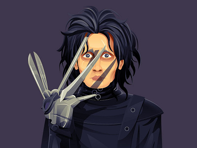 Edward Scissorhands charachter design design edward scissorhands illustraion tim burton vector art