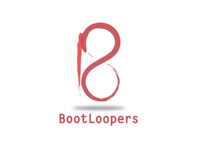 Bootloopers logo 8 art b bootloopers branding brush design graphics design illustration infinity line logo loop red shadow text typography ui ux vector