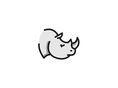 White rhino graphic art graphic design graphics icon icon design iconaday illustration lineicon rhino rhinoceros sketch vectober vector vector art white rhino