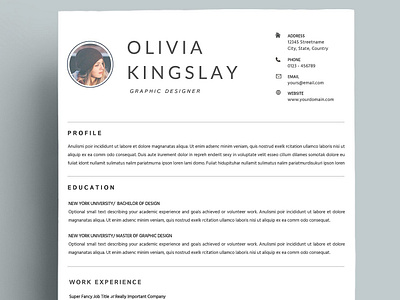 Resume Template 4 Pages a4 clean resume creative resume curriculum vitae cv cv template design doc minimal minimal resume modern modern cv modern resume professional professional resume resume resume template template us letter word template