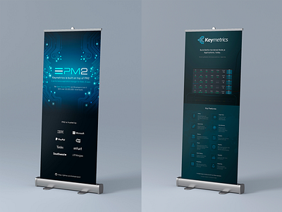 Rollups for the brand pm2 and keymetrics branding design illustrator cc monitoring photoshop print roll up