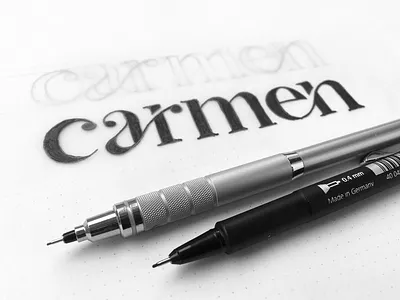 carmen - logo sketch branding carmen curve identity letter lettering ligatures logo makeup makeup artist serif serif font sketch typography wordmark