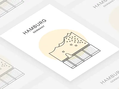 Poster of Hamburg, Germany city elbphilharmonie germany hamburg illustration minimal opera house poster print