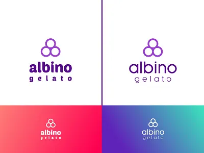 Albino Gelato albino gelato ice cream icecream logo minimal sweet