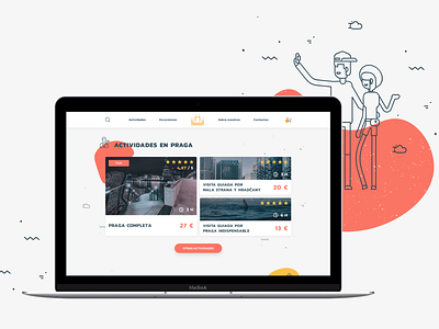 Tourist agency website app branding eshop homepage illustration logo mockup prague ui uiux ux web website