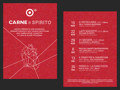 Carne e Spirito Flyer Argo16 cinema event flyer heart meat movies polyart polygon red spirit