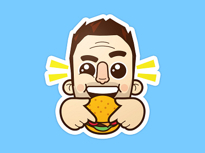 Sticker Gino Eat cartoon eating food gino portrait sticker