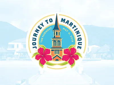 Journey to Martinique church event logo illustration martinique