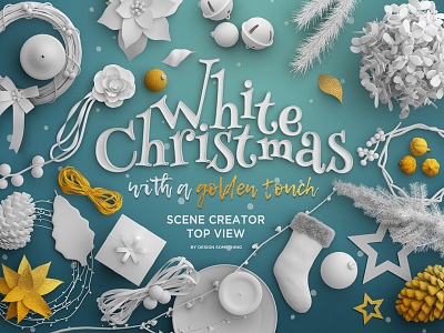 Christmas Top View Scene Creator christmas decoration design hero banner scene creator typography xmas