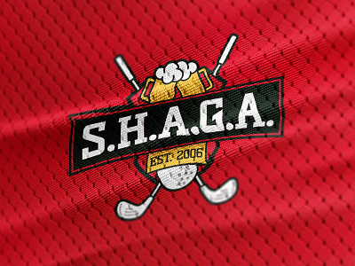 S.H.A.G.A. beer golf golf club logo mockup