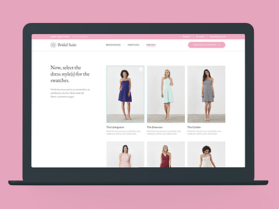 Bridal Suite: Dress Selector commerce design ecommerce experience design product ui ux ux design