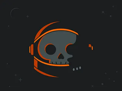 No One Can Hear Me Scream astronaut dead death geometric halloween helmet illustration lighting october simple skull space spooky stars stickermule vector