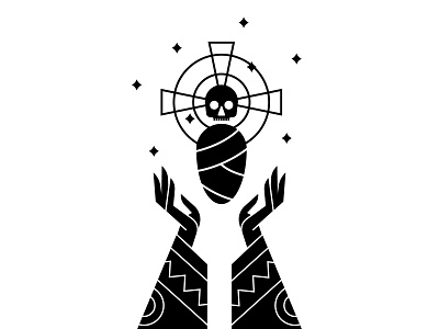 Baptism black church death flat holy illustration inktober stars vectober vector white