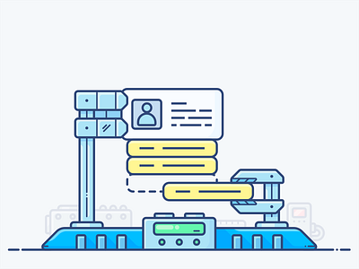 Custom Fields artwork custom design field hand icon illustration manufacture onboarding page robot section set vector web work workspace