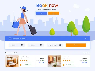 Hotel Booking design flat hotel booking online project ui ux vector web website