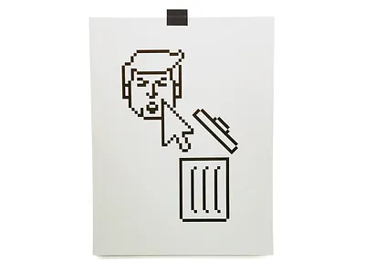 Trash disgrace icon illustration pixel risograph trash trump usa
