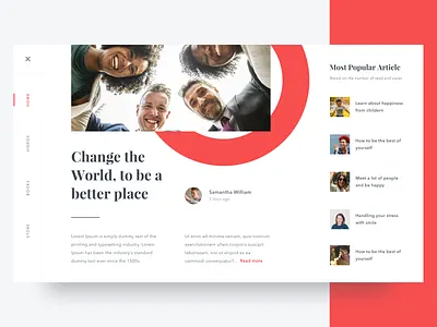 #Exploration | Article Website Homepage article blog circle clean homepage landing page layout medium sans serif ui ux website white
