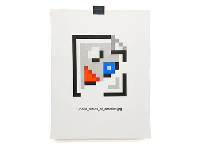 Broken broken icon illustration photo print risograph usa