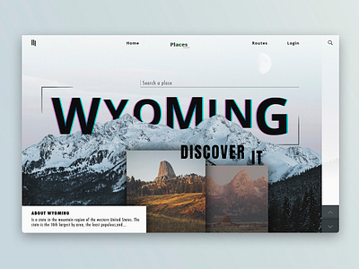 Travel // Wyoming behance design dribbble home inspiration page photoshop portfolio ui web webdesign website