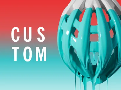 Custom Giro Helmet Campaign 3d printed advertisement aether banner ad bike c campaign custom cycling dip drip giro gradient helmet paint red s teal u white