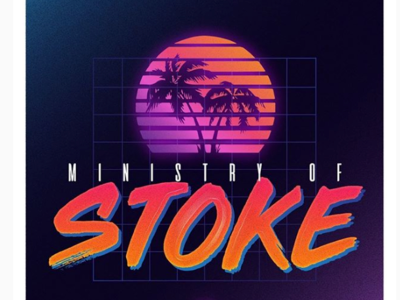 Retro Stoke 80s beach palm trees retro