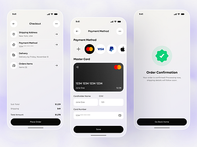 Ecommerce App Concept - Payment app app concept app design booking payment ecommerce ios luxury shopping mobile mobile app mobile app design payment payment method shopping mobile app concept success payment uiux