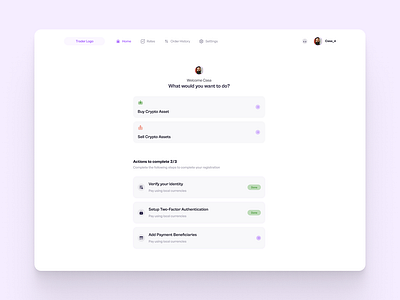 OTC Trading Dashboard for Clients animation crypto design ui ux web3