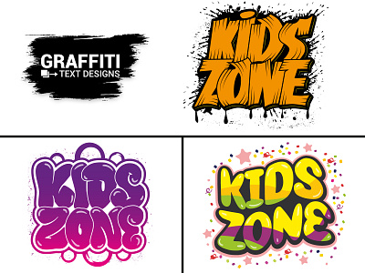 Graffiti Text Design – Kids Zone Tee artistic expression graphic design tshirt tshirtdesign