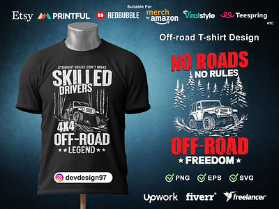 Offroad vehicle road trip t-shirt design graphic design graphic designer illustration merch merch by amazon merch design off road designs offroad offroad tshirt offroad vehicle offroading outdoor tshirt pod business print ready designs t shirt t shirt design t shirt designer tshirt des vector art vector design