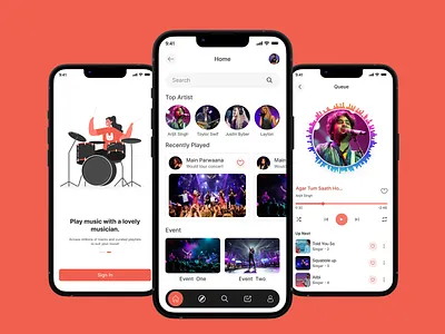 Melodify Mobile App (Splash,Home ,Queue Page) app design designcommunity designinspiration designstrategy interactiondesign lightmode melodify melodifyuidesign minimalui mobile app mobileappdesign moderndesign music app ui ui mobile uiuxdesign uiuxresearch userexperience uxtrends