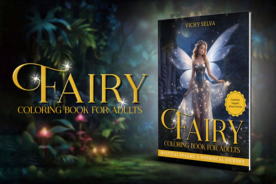 Fairy Coloring Book for Adults 3d book mockup book book art book cover book cover art book cover design book cover designer book cover mockup coloring book cover cover art ebook ebook cover epic epic book epic book covers epic bookcovers epic covers fairy coloring book for adults paperback professional book cover