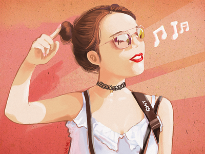 Music girl cg illustration