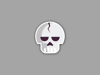 Cracked Skull branding design illustration logo skull sticker sticker mule