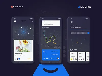 Ahihi UI Kit | Map Screen ahihi ui kit dark ui kit map ui sketch ui ui kit uidesign uiux ux