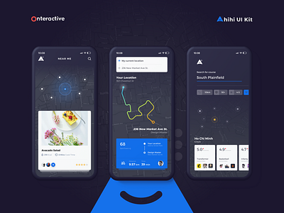 Ahihi UI Kit | Map Screen ahihi ui kit dark ui kit map ui sketch ui ui kit uidesign uiux ux