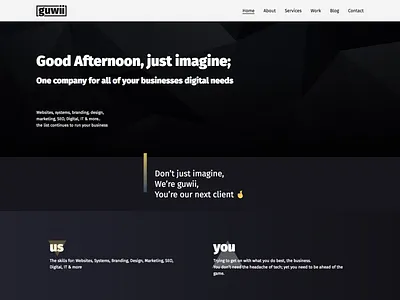 guwii homepage branding design flat identity illustration logo minimal typography ux web website