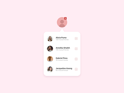 Daily UI 027 / Dropdown add daily100 dailyui dailyui027 dailyui27 dropdown friend list minimal ui