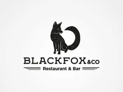 Black fox animal fox one ink restaurant vintage