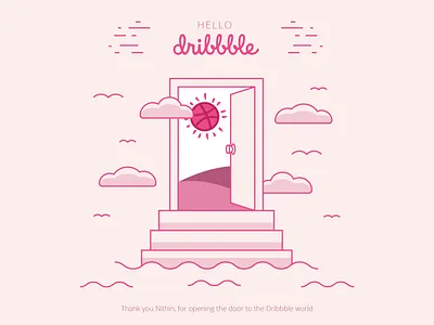 Hello Dribbble firstshot illustration