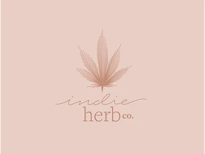 Indie Herb Co. branding cannabis design flat herb illustration logo typography