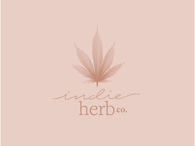 Indie Herb Co. branding cannabis design flat herb illustration logo typography