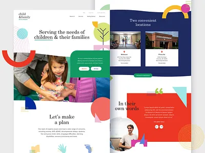 Child & Family Development child development education family kids psychology shapes therapy ui ux website