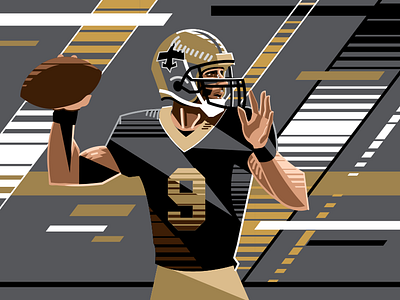 Brees brees drew espn football illustration saints throw