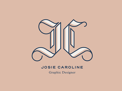 Personal Brand blackletter brand branding c caroline illustration initials j jc josie monogram personal script vector