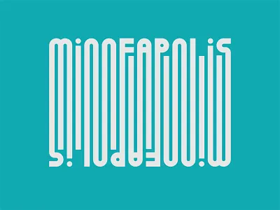 Minneapolis ambigram design lettering minneapolis minnesota retro sign type typography