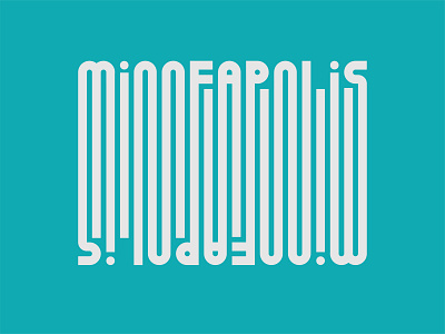 Minneapolis ambigram design lettering minneapolis minnesota retro sign type typography